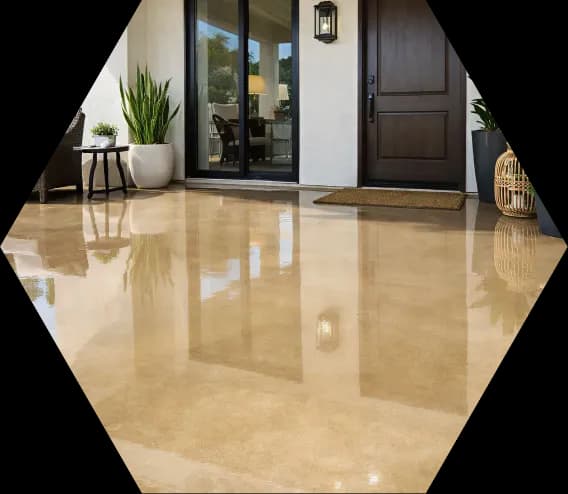 Commercial lobby with polished floor