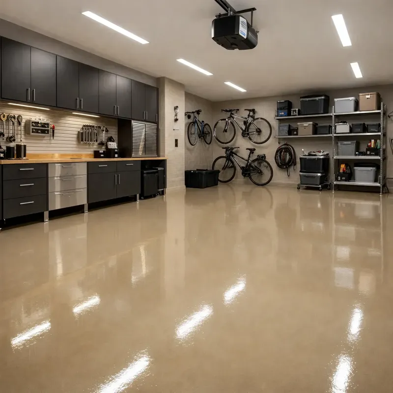 Garage Floors gloss beige finish