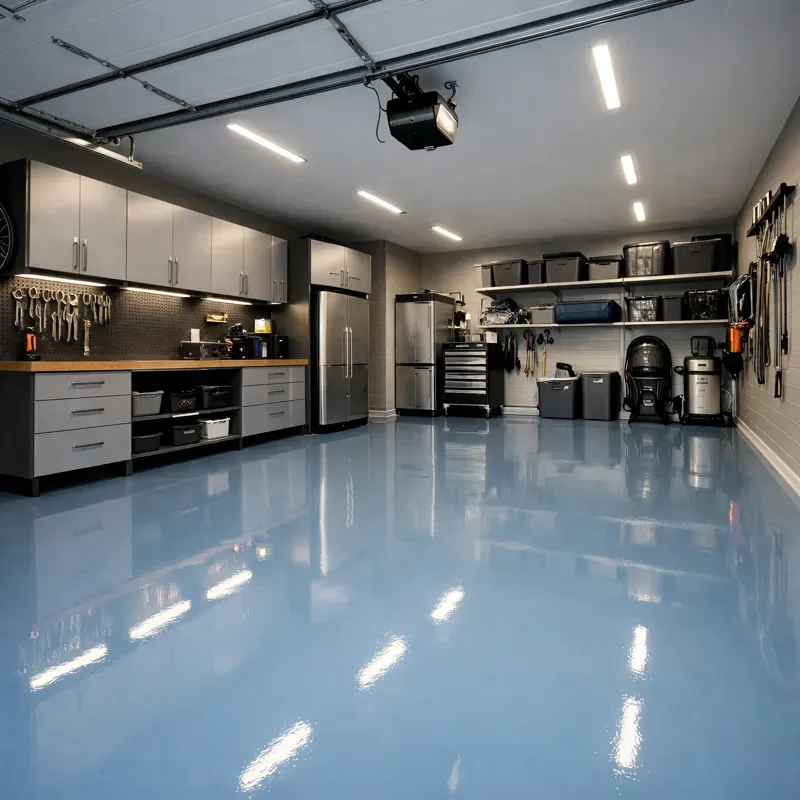 Garage Floors gloss blue finish