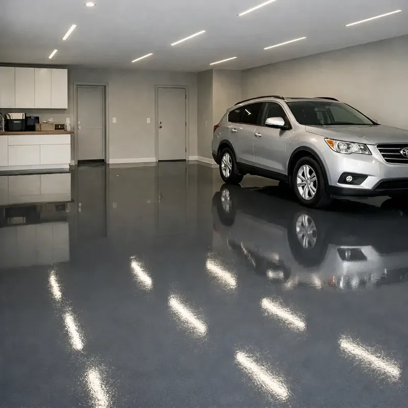 Garage Floors gloss dark-grey finish