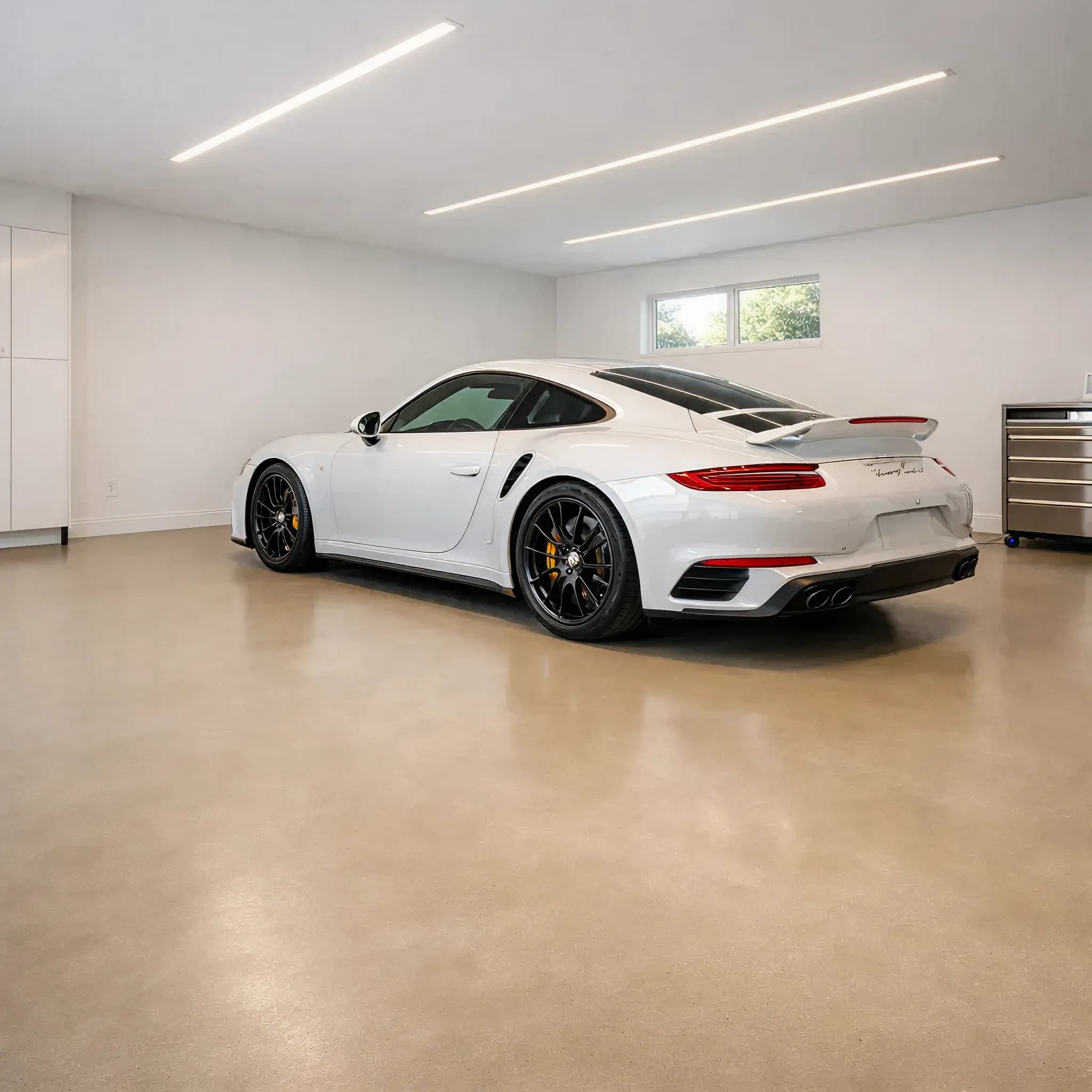 Garage Floors matte beige finish