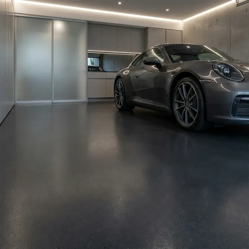 Garage Floors matte black finish
