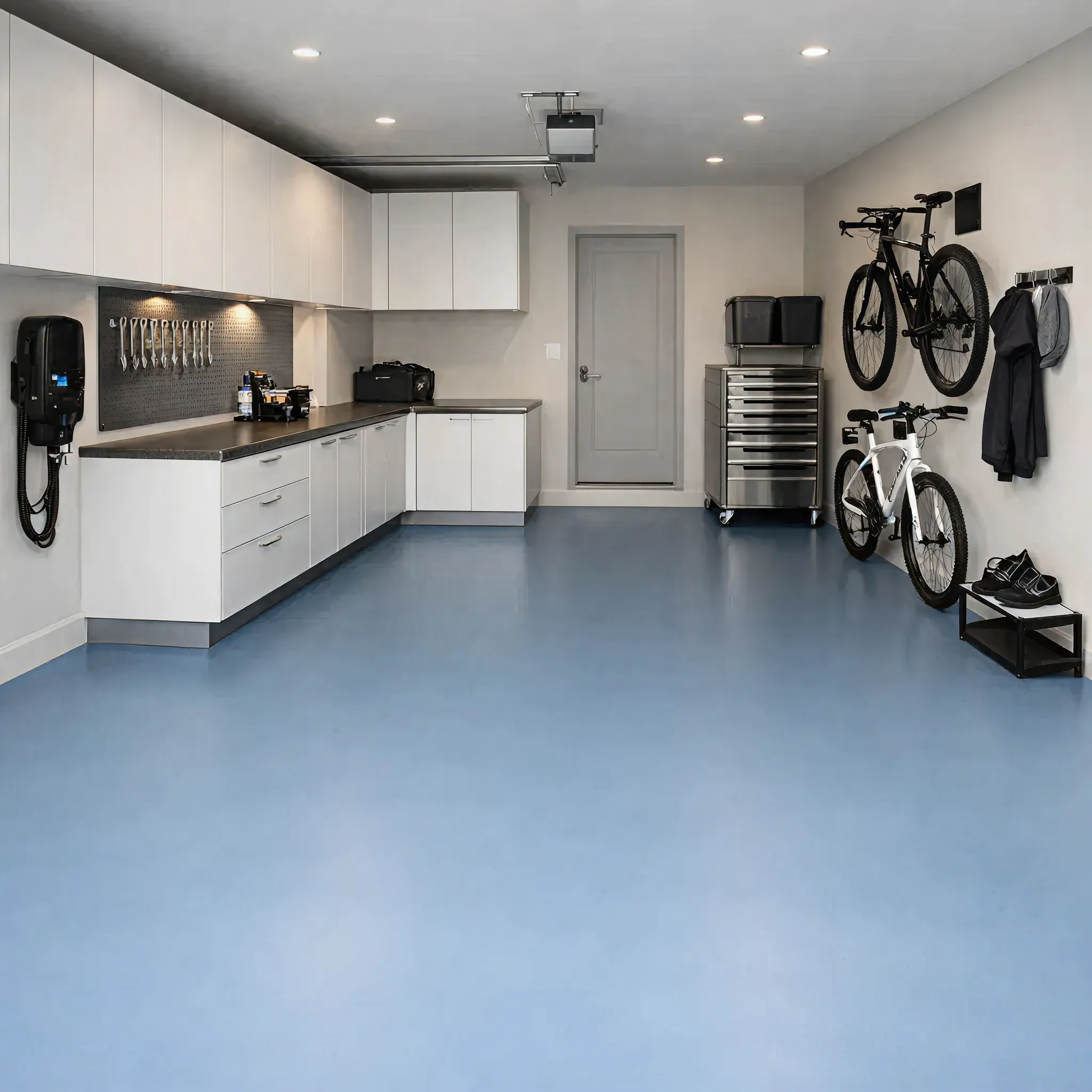 Garage Floors matte blue finish