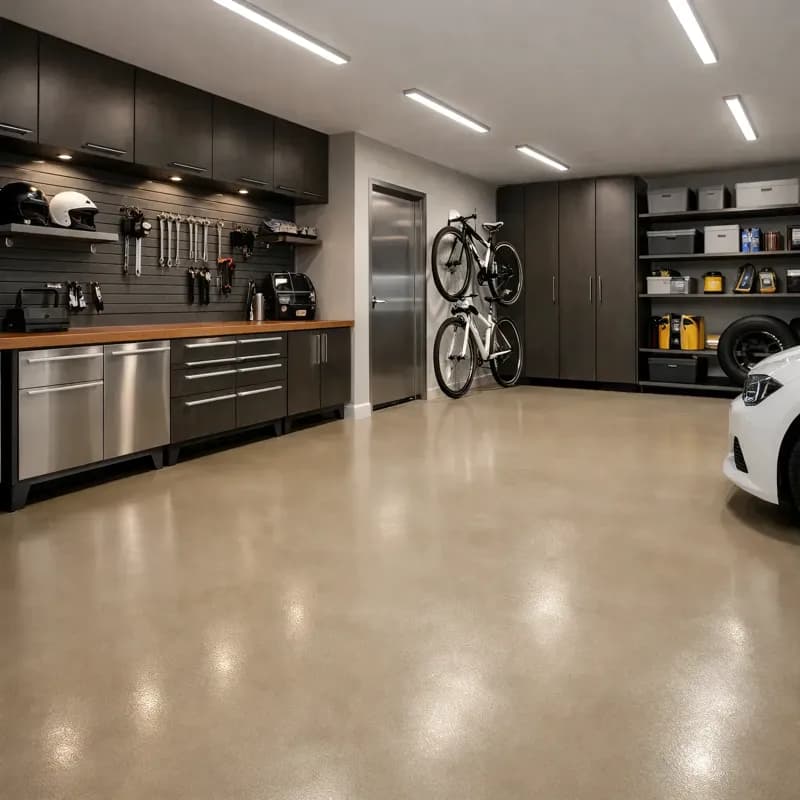 Garage Floors satin beige finish