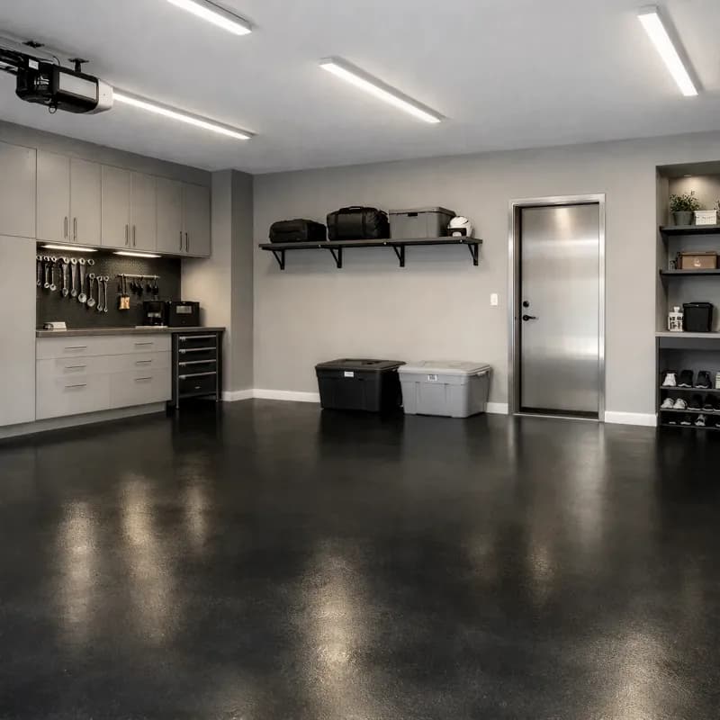 Garage Floors satin black finish
