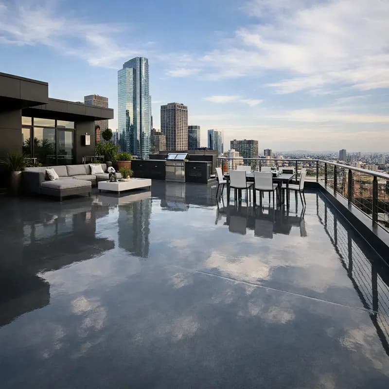 Outdoor Patios gloss dark-grey finish