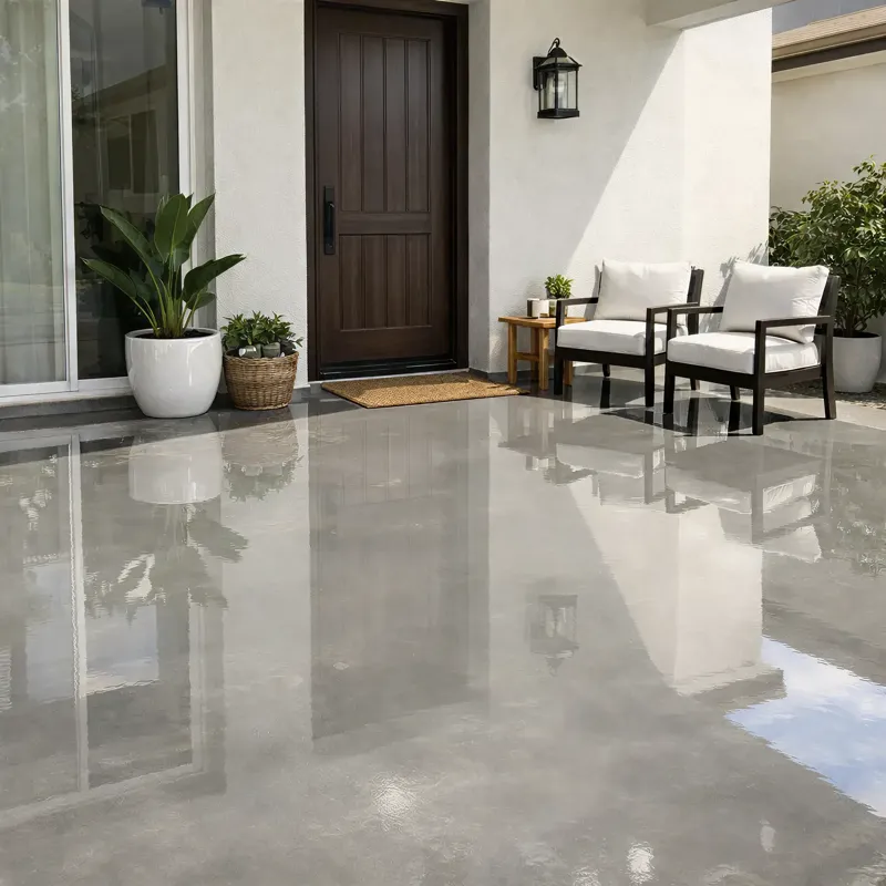 Outdoor Patios gloss light-grey finish