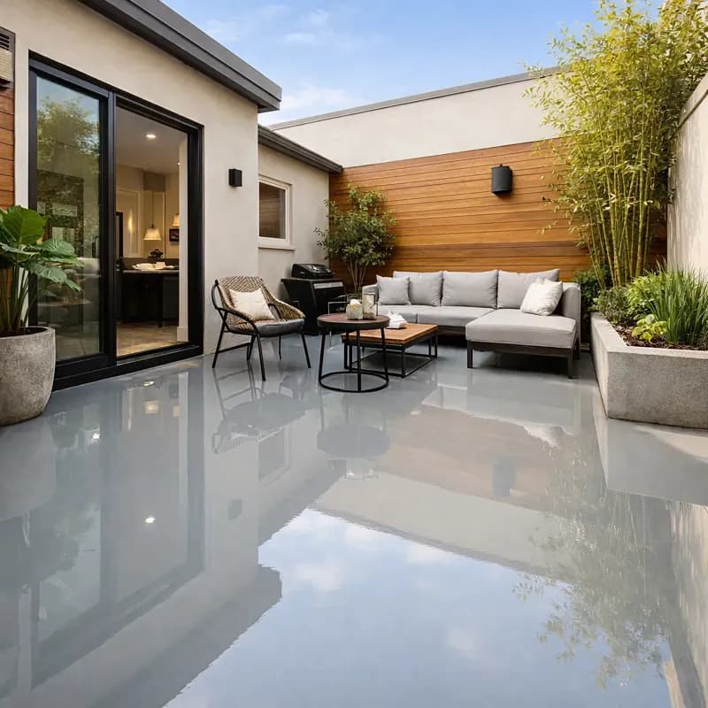 Outdoor Patios gloss light-grey finish