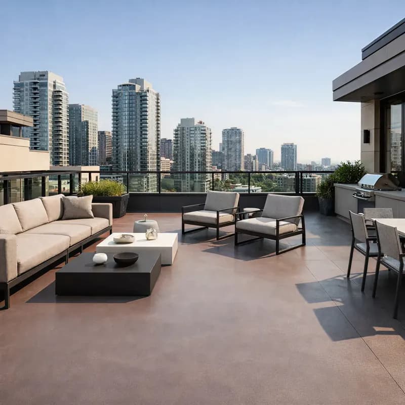 Outdoor Patios matte brown finish