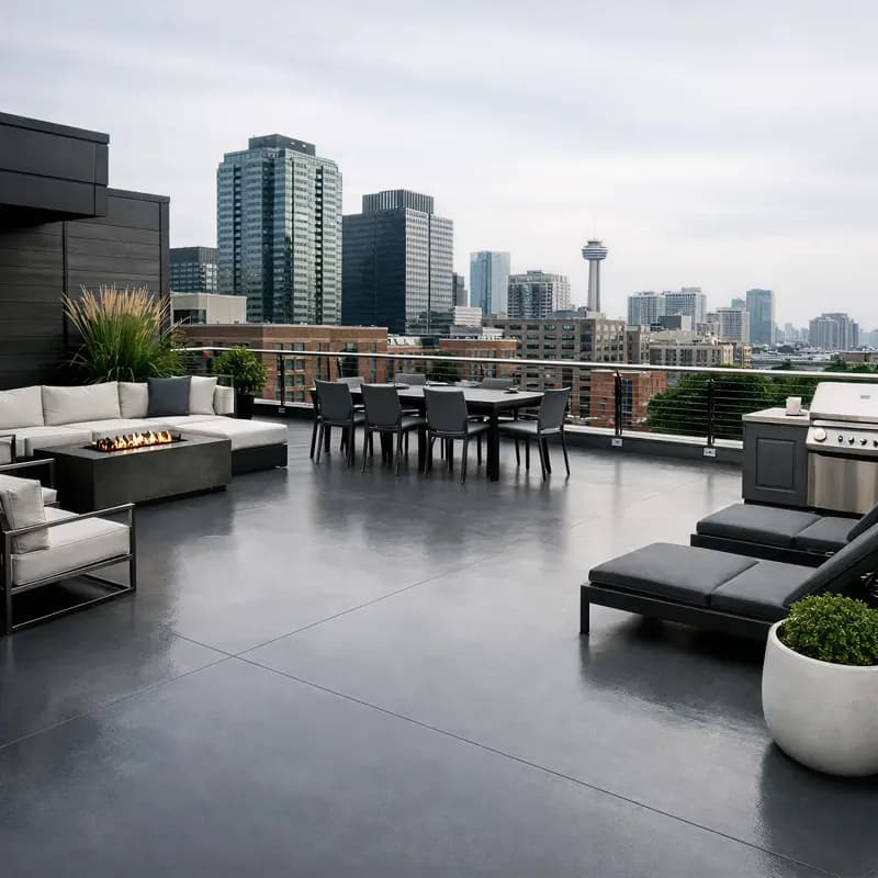 Outdoor Patios satin dark-grey finish