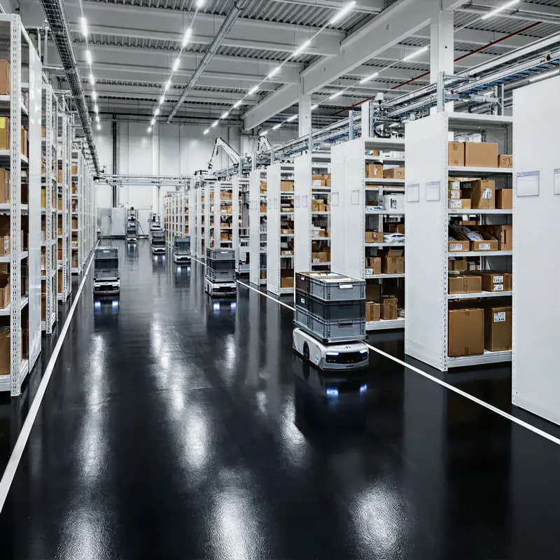 Warehouse Floors gloss black finish