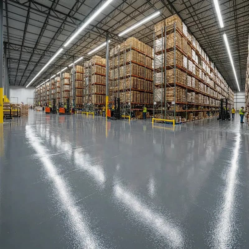 Warehouse Floors gloss blue finish
